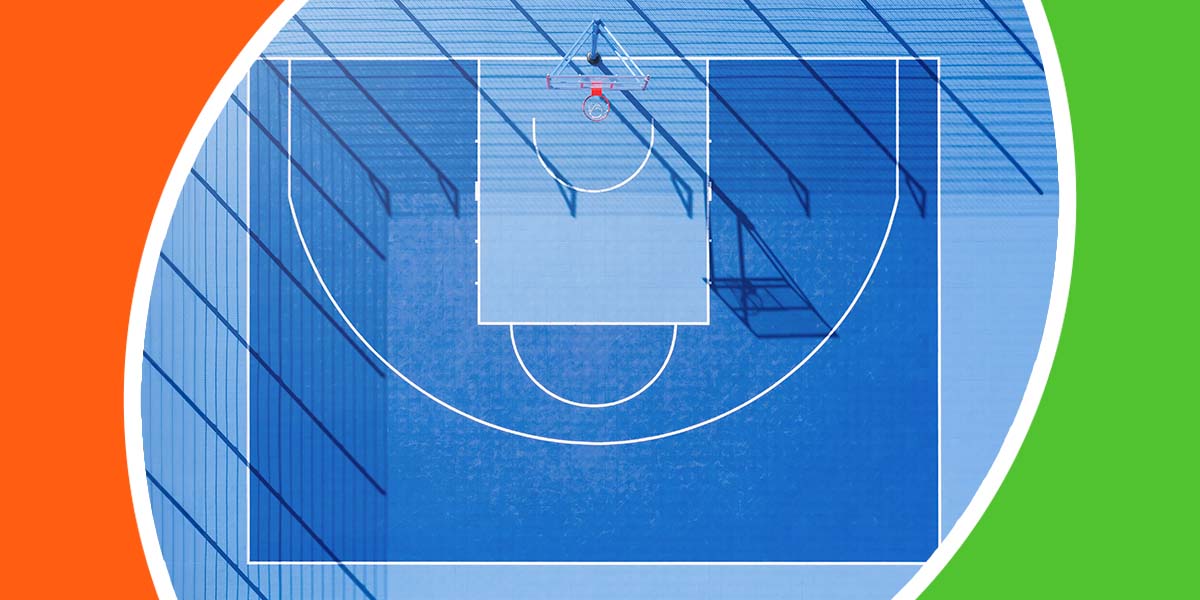 what are the dimensions of a basketball and pickleball half-court